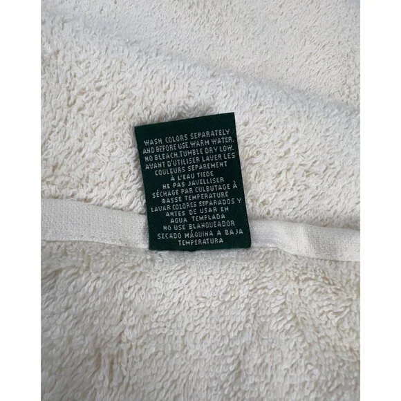 Lauren By Ralph Lauren Cream Bath Towels Pair 30"x54" 100% Cotton NWOT Vintage - Picture 5 of 6